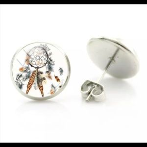 Dream catcher earrings leaf